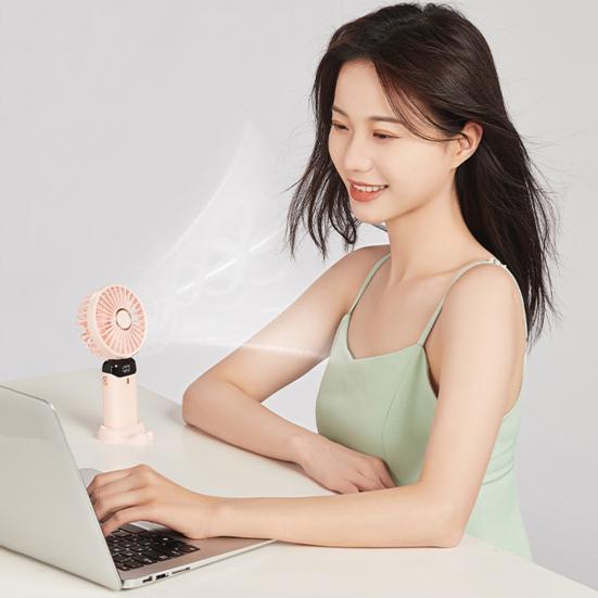 3000mAh Practical Real-time Display Mini Fan LED Lightweight Cooling