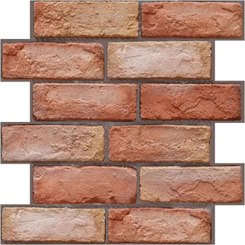 10Pcs Self Adhesive Waterproof 3D Wall Panels Peel and Stick Subway Tile Brick Wallpaper Retro Sticker for Bathroom Fireplace