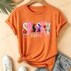 Unisex Spooky Vibes Halloween T Shirt Pumpkin Black Cat Ghost Crow Bat Graphic Tee Retro Fall Short Sleeve Tops for Women Men