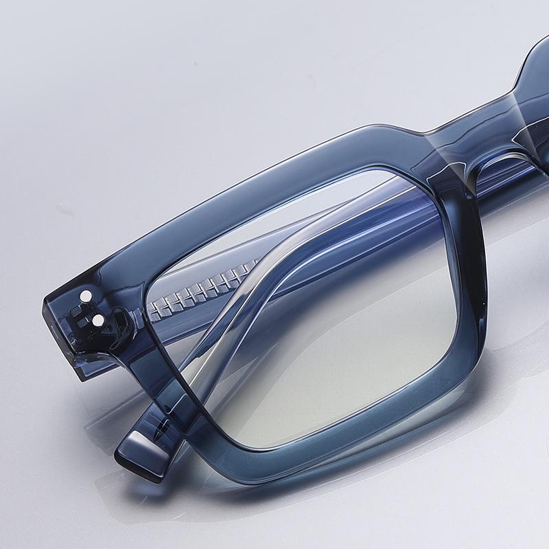 Transparent Blue Frame Square Eyeglasses Women Anti Blue Rays Photochromic Shortsighted Hyperopia Progressive Eyewear