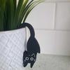 Wood Cat Plant Pot Hanger Black Cat-Shaped Hanging Ornament For Indoor/Outdoor Potted Plants Garden & Home Decor Perfect Gift Fo