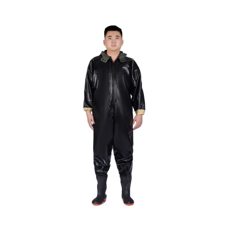 Thickened Rubber Fishing Waders with Integrated Boots