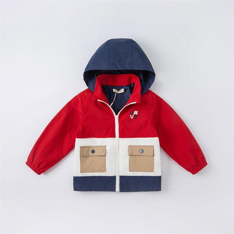David Bella Boys  Windbreaker Children s New Year Jacket Spring Workwear Children s Style Trench Coat for Boys Red Red [Ready Stock] 130