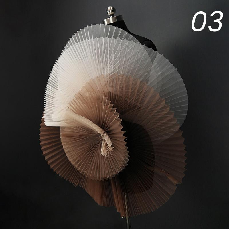 Stiff Accordion Pleated Mesh Tulle Fabric Gradient Pleated Designer Fabric For DIY Sewing Bubble Skirts Fashion Dress Background