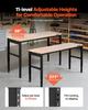 Adjustable Height Workbench 61"L x 20"W Work Bench Table with Power Outlet