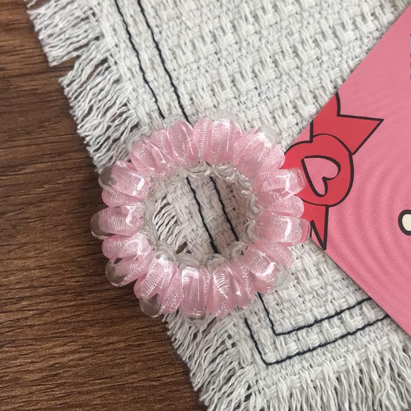 2024 Vynikající Elastická Gumička do Vlasů ve Světlé Barvě ve Stylu Telefonní Šňůry pro Svěží Dívčí Účesy