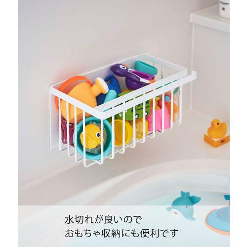 Yamazaki Tower Magnetic Bathroom Basket, White, Approx. W31 x D17 x H15cm, Bathroom Storage Rack, 5542