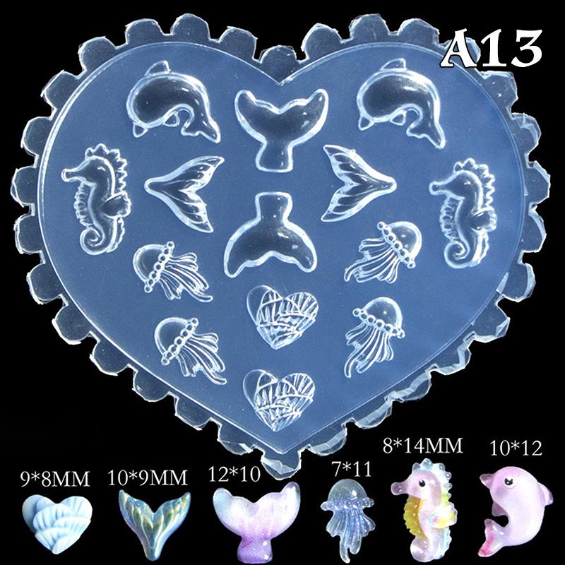 Silikonová forma na modelování nehtů Oceánský styl Mušle Hlemýžď Hvězdice 3D razítkovací destička Šablony na nehty DIY UV gel Manikúrní nástroje Nail Art