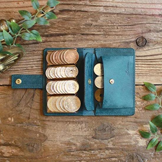 Coin Wallet2 Coin Catcher GOLD Edition LITSTA Coin Wallet Coin Purse with Coin Holder Italian Leather pueblo Blue Green [LITSTA]