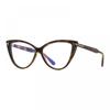 Tom Ford Eyeglasses Cat Eye Full Rim  Bordeaux Frame And Clear Blue Block Lenses Lens Ft5843 B074 Black