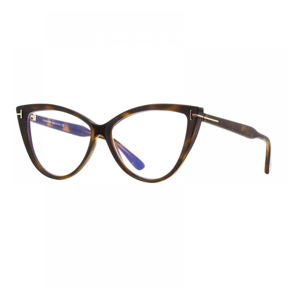 Tom Ford Eyeglasses Cat Eye Full Rim  Bordeaux Frame And Clear Blue Block Lenses Lens Ft5843 B074 Black