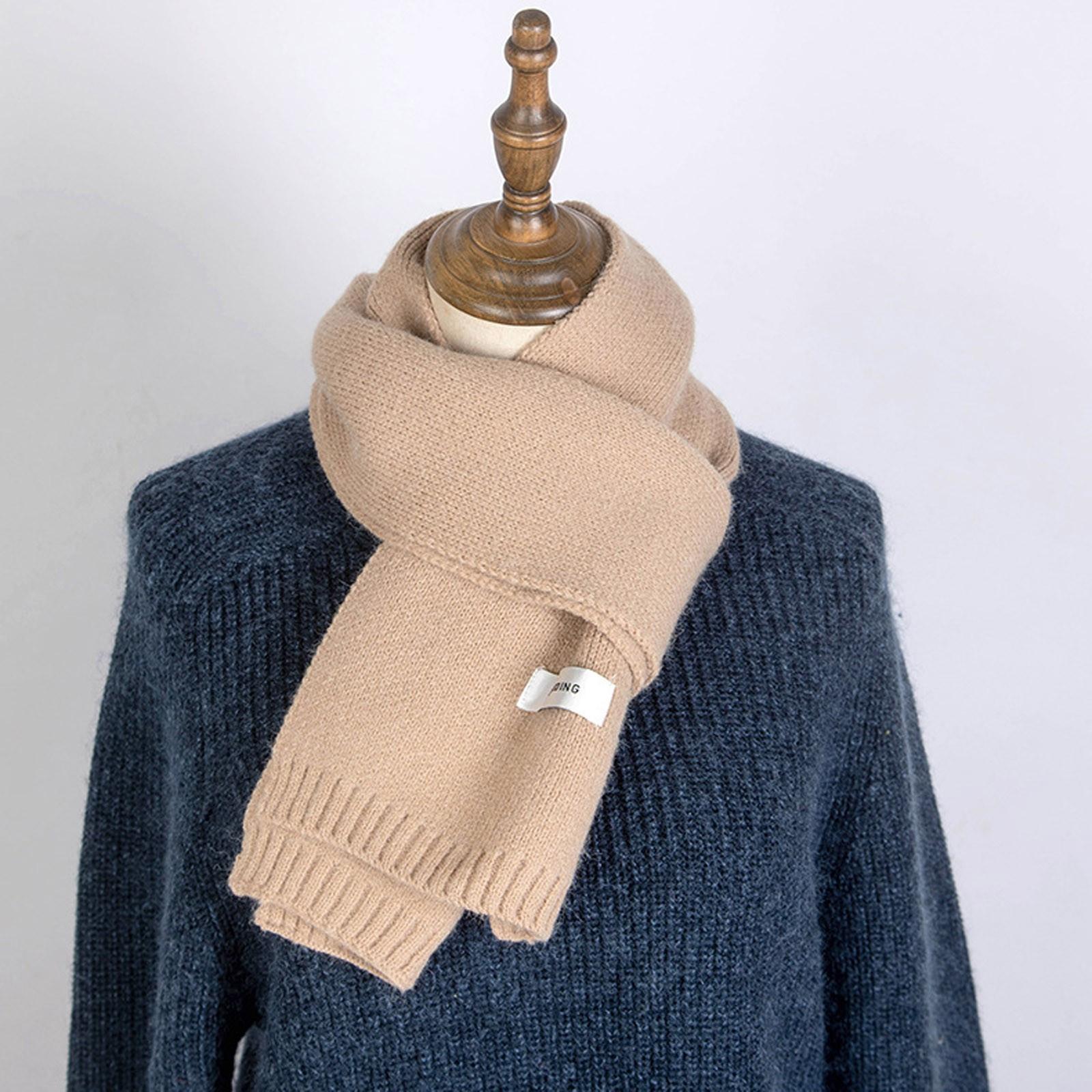 

Женский и зимний вязаный однотонный шарф One Size хаки