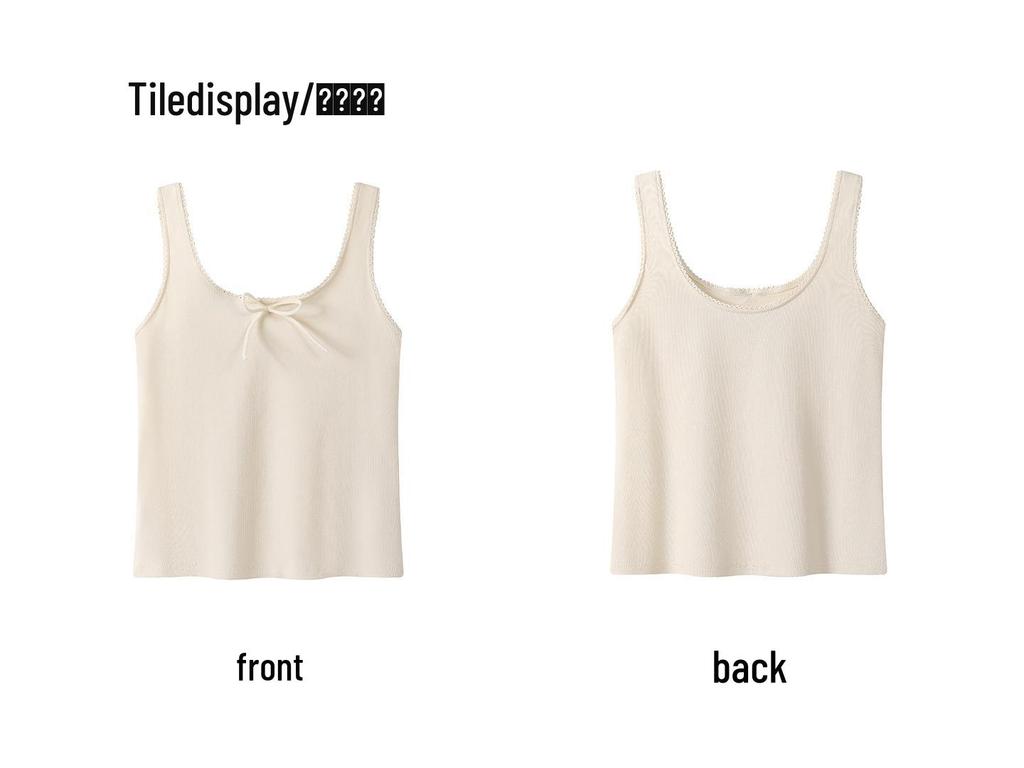 2026 Women's Tight-Fitting Bow Spaghetti Strap Tank Top - Versatile Summer Sleeveless Inner & Outer Wear