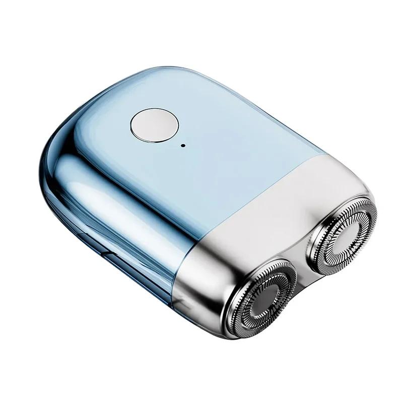 Trendy Colorful Electric Shaver Double Floating Head Mini Beard Knife For Men Portable Travel Cordless Face Body Razor Trimmer