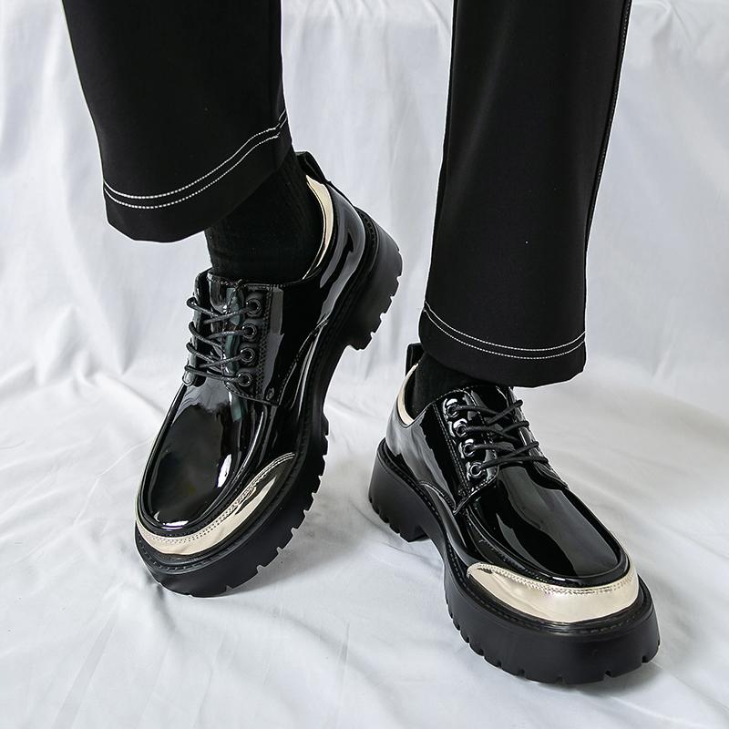 Fashionable Thick Soled Men Leather Oxford Shoes Classic British Style Leather Casual Shoes High-quality Men Urban Elegant Shoes