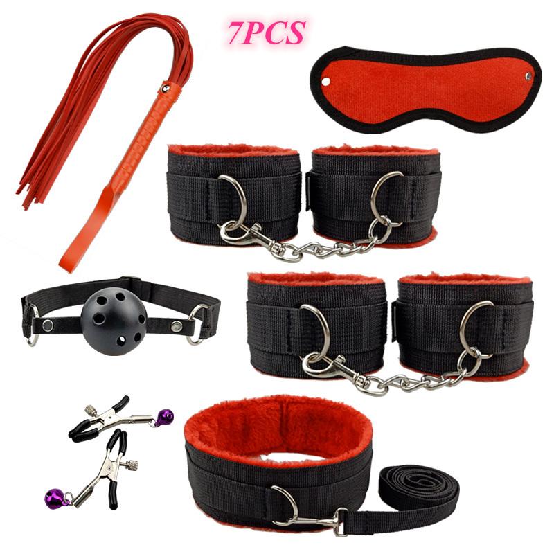Adults Products Leather Sex Toy Kit Handcuffs Bondage Set Sex Games Bdsm Adult Toys Exotic Accessories Sex Toys for Couples