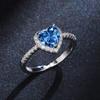 2026 Peach Heart Ring Ladies, Love Shaped Zircon Diamond Copper Silver Plated Fashion Jewelry