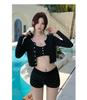 Pure Desire High-End 3-Piece Slimming Bikini Set: Conservative Cover-Up Swimwear for Small Chests