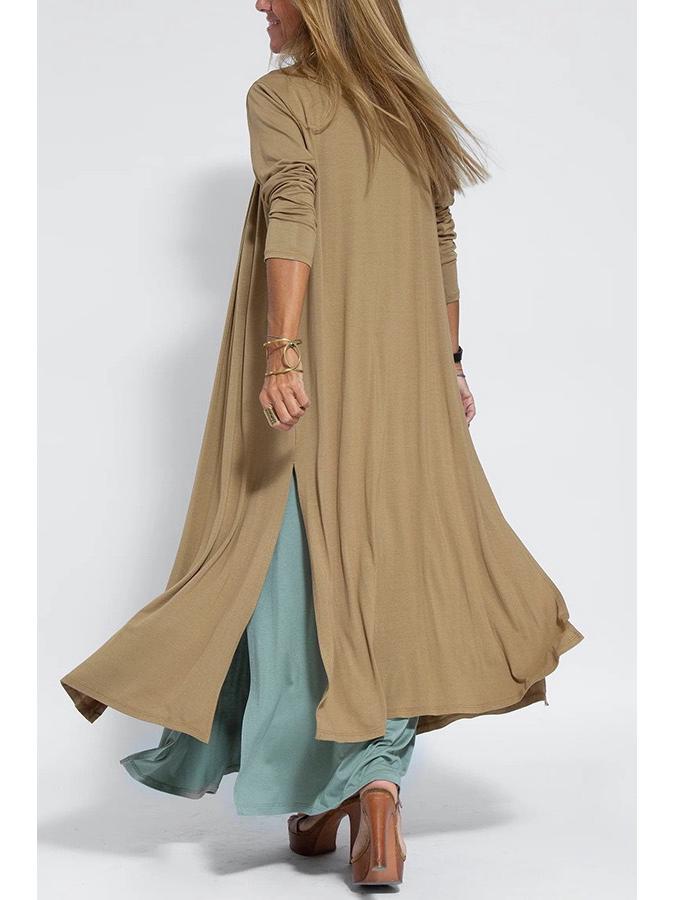 

Однотонное платье-пальто с открытым воротником XXL