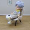 1 Piece 1/12 Dollhouse Mini Plush Sofa Chair Side Table Furniture Model For Doll House Decor Simulation Single Person Sofa