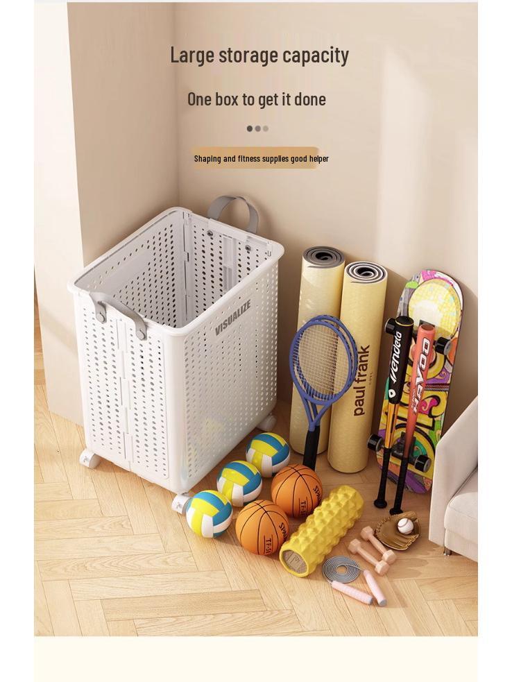 Wheeled Yoga Mat and Sports Gear Organizer Basket