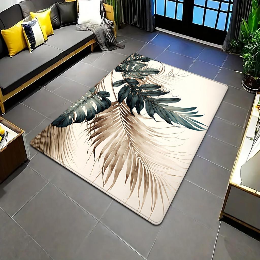 1PC Leaves Pattern  Kitchen Rugs Non-Slip Home Door Mats Pop Design Bathroom Rugs Bath Mat Carpet for Home Sink Laundry Decor