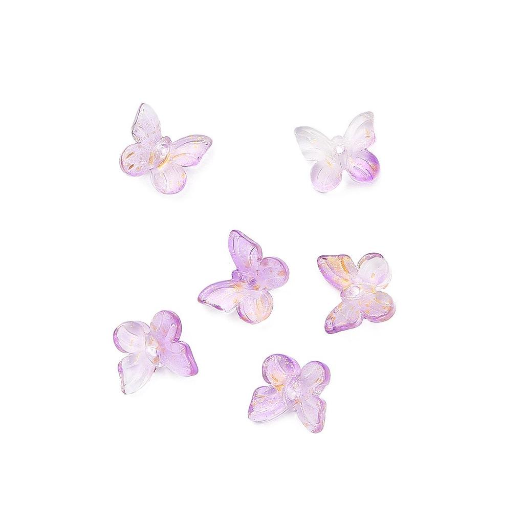 11x9,5mm 10pcs/saco contas de borboleta coloridas de vidro faça você mesmo pulseira colar brincos acessórios de joias