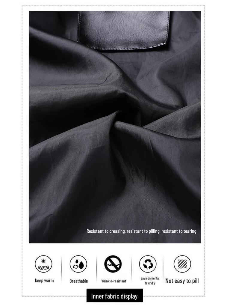Men's 2023 Leather Motorcycle Jacket - Windproof, Warm, Trendy Outerwear with Lapel for Autumn/Winter