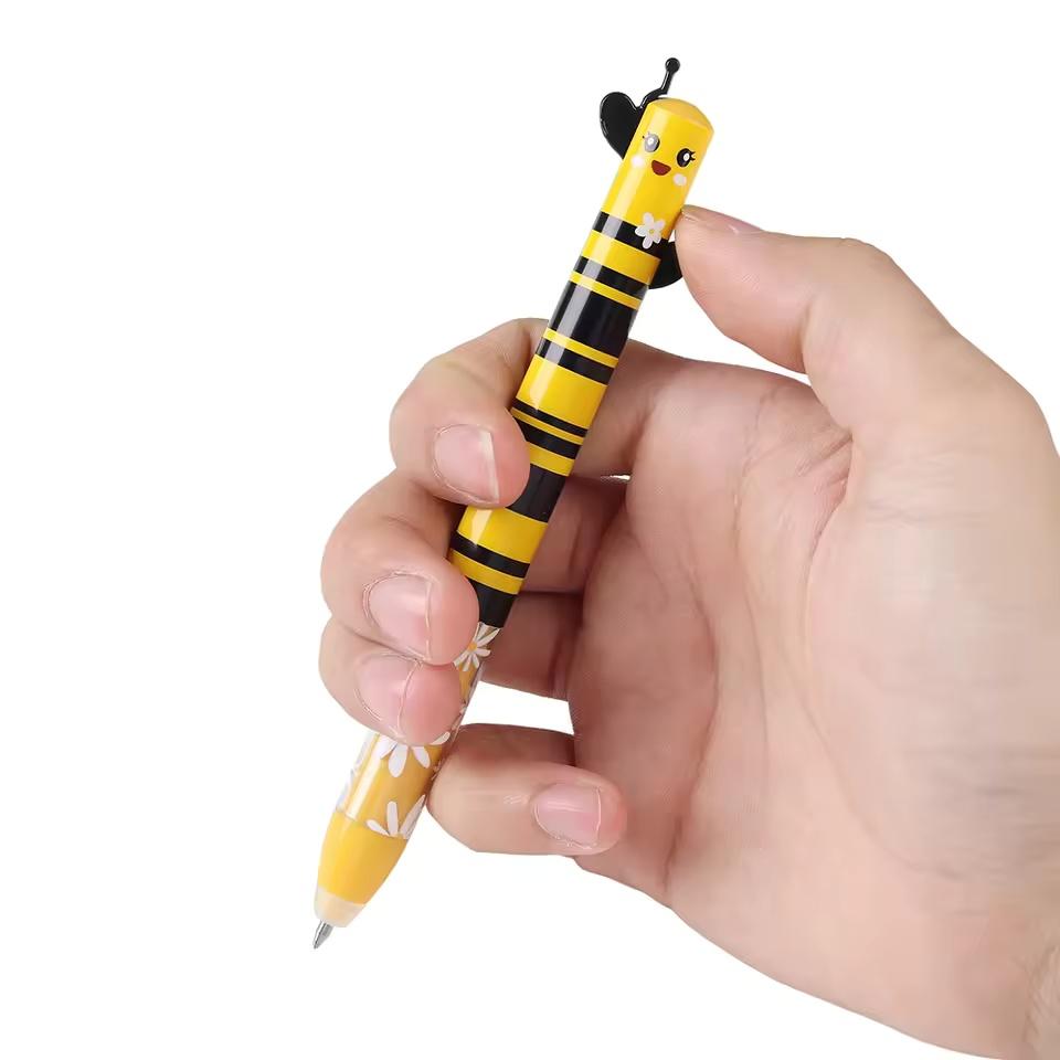 2 In 1 Erasable Gel Pen Cartoon Animals 0.5mm Blue Red Magic Ink Smooth Writing Washable Handle Office School Writing Stationery