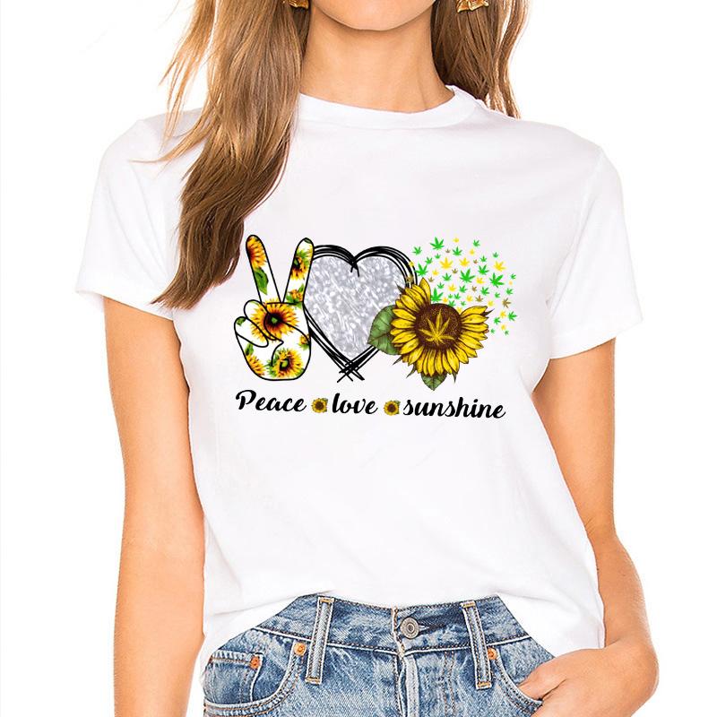 

2025 Fashion Pattern Printing Tshirt Harajuku Leisure Streetwear Female Clothing Tshirt Summer Women Floral Pattern T-Shirt XXXL білий