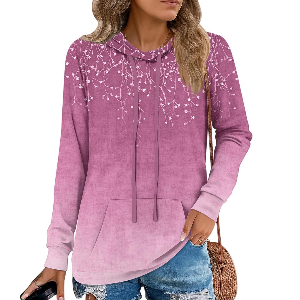 Womens Pullover Hoodies Teen Girls Fashion Hooded Sweatshirt Womans Fall Tunic Top