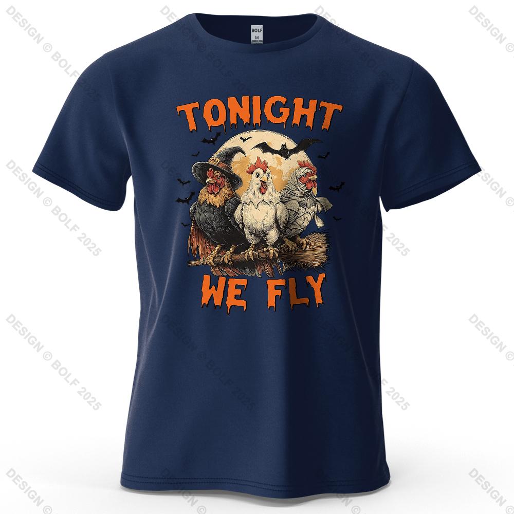 Witch Chicken Magic Printed Tshirt Cotton Loose Version Halloween Costume Printed Tshirt Womens Top Streetwear