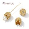 18K Gold Plated Brass with Zircon Spacers Bead Caps For Jewelry Making,Flower Bead End Caps DIY Necklace Bracelets Accessories