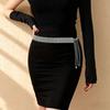 Slim Sparkling Waist Belt 9 Rhinestone Rows Waist Chain Women Dress Waist Belt Outfit Accessory for Party Prom Wedding Long Shirts Sweaters