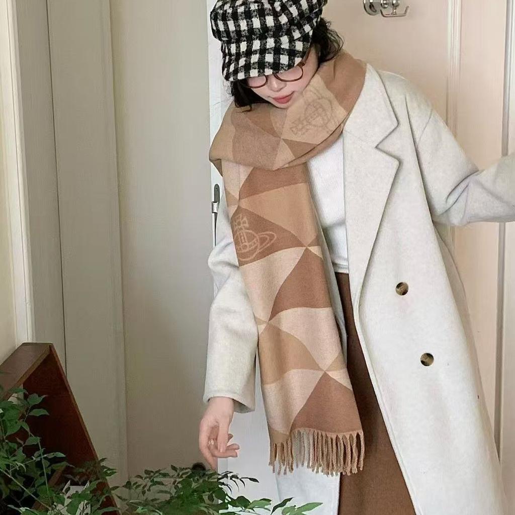 Imitation Cashmere Winter New Fashion Plaid Scarf Women's Scarf European and American Medium Length Warm Air Conditioning Shawl
