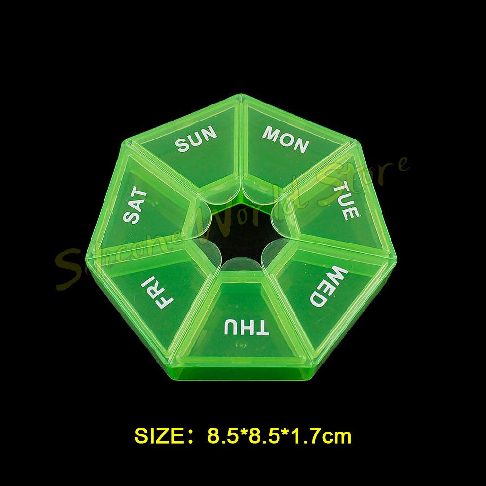 SW Portable Travel 7 Grids Pill Box Weekly 7 Days Pills Case Vitamin Fish Oils Medicine Storage Container Organizer Jewelry Box
