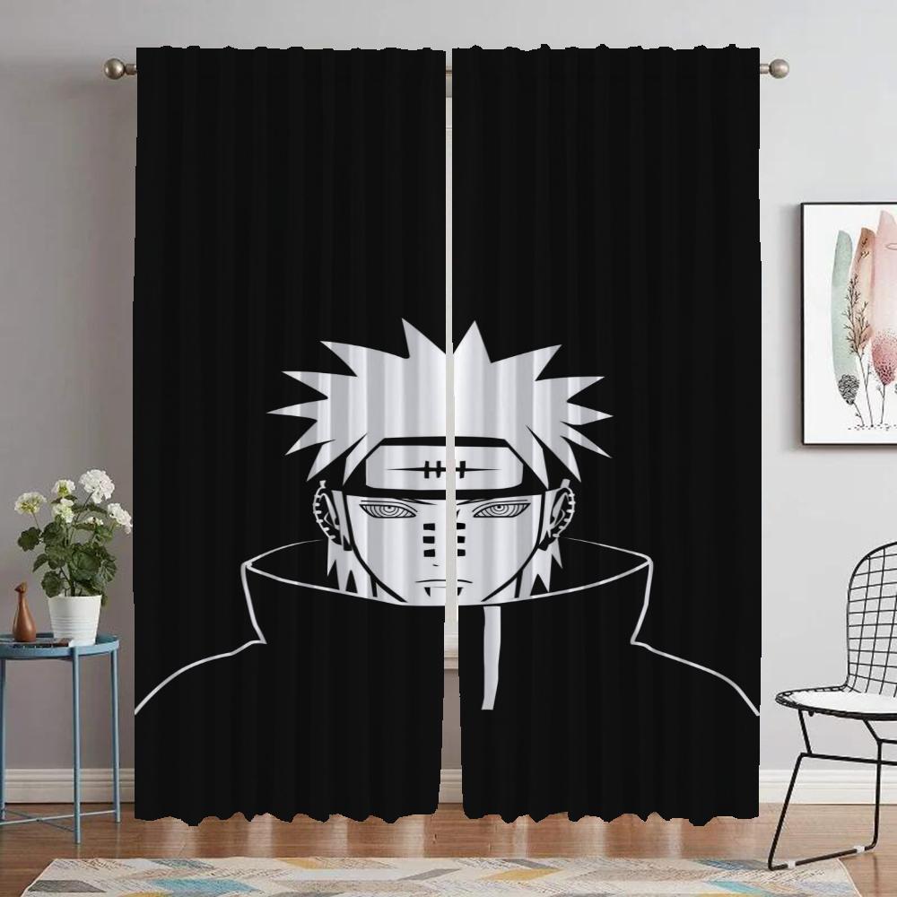 Tulle for Bedroom Narutos Shades Anti-mosquito Curtains for Living Room Blackout Curtains 2 Pieces Halloween Decoration Curtain