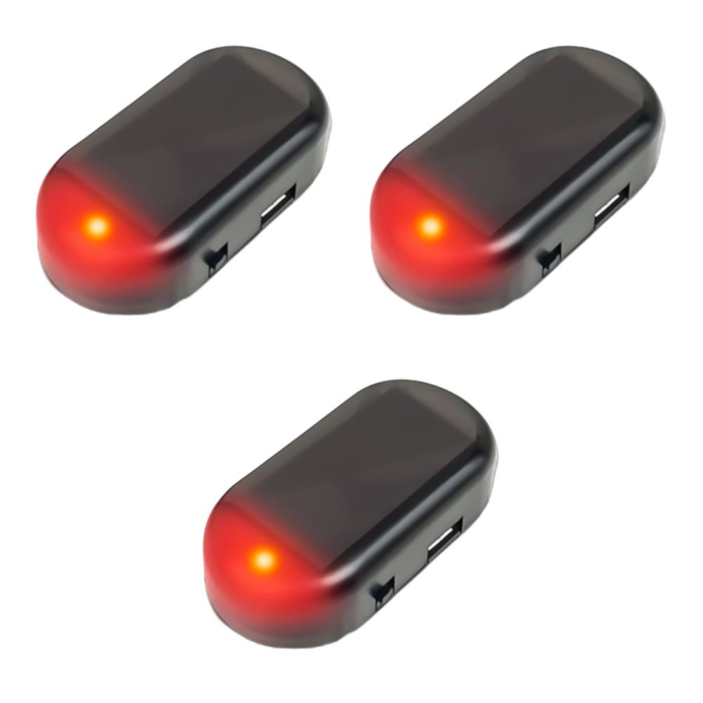 1-5PCS Car Fake Security Light Solar Powered Simulated Dummy Alarm Anti-Theft Wireless Warning Lamp LED Flashing Imitation Lamp