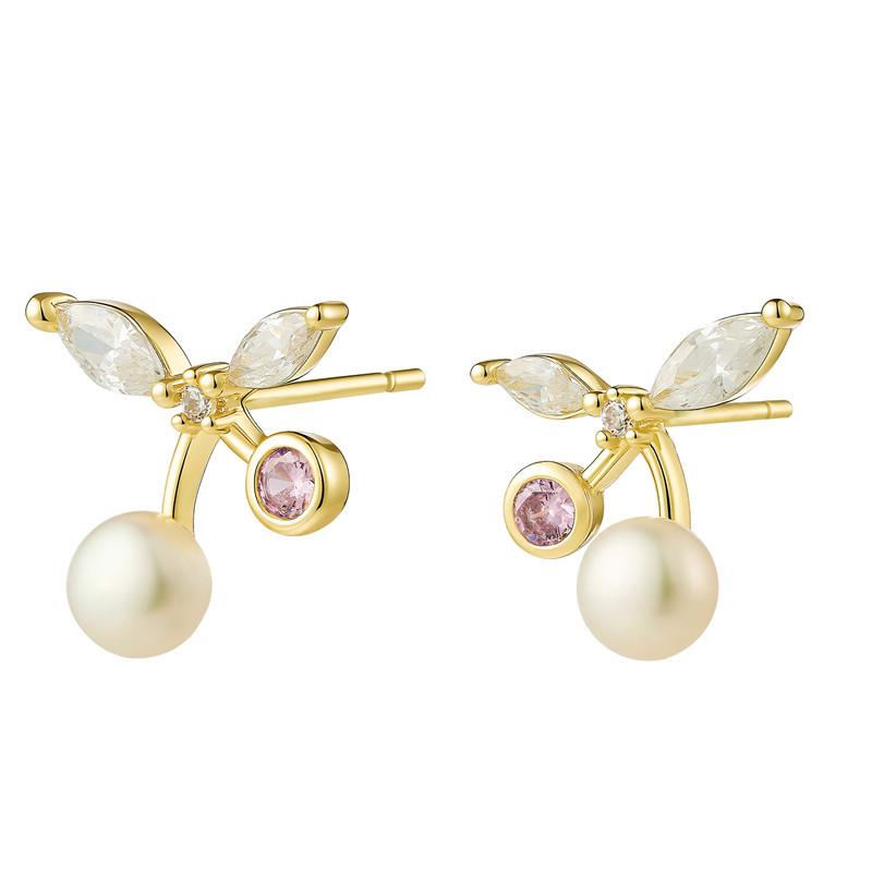 S925 Silver Pearl & Zirconia Tassel Stud Earrings - Elegant, Versatile, High-End Accessories