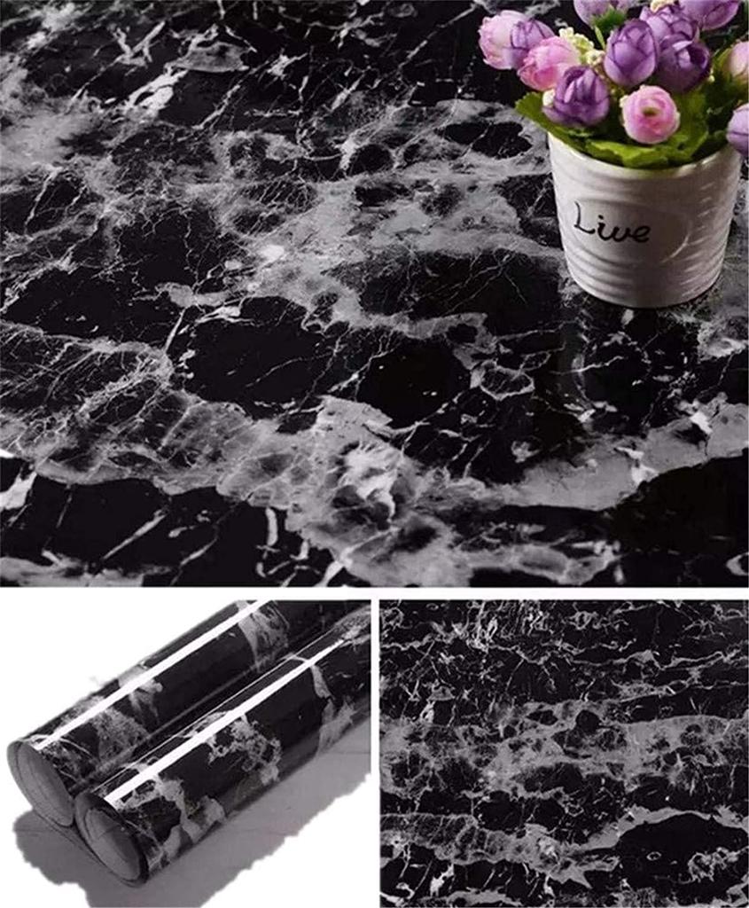 Black Wallpaper Black Peel and Stick Wallpaper Marble Counter Top Stick on Film Backsplash Self Adhesive Wallpaper Waterproof