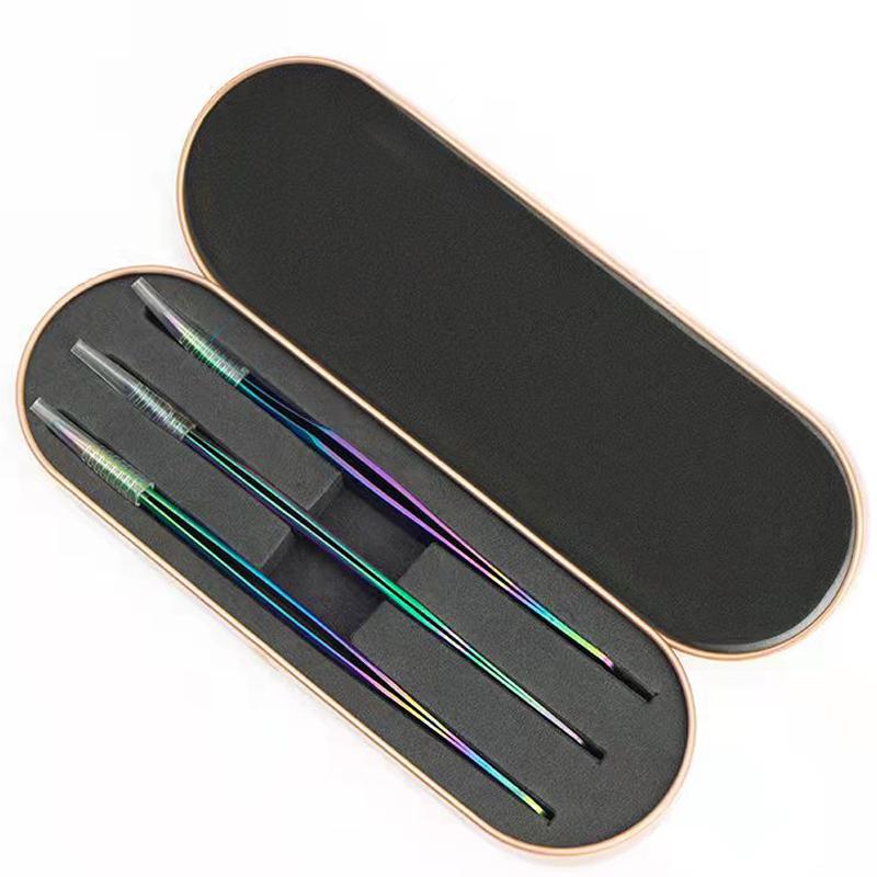 

4 шт., пинцеты с прямыми и изогнутыми кончиками, пинцеты для наращивания ресниц, инструменты для нанесения накладных ресниц из нержавеющей стали