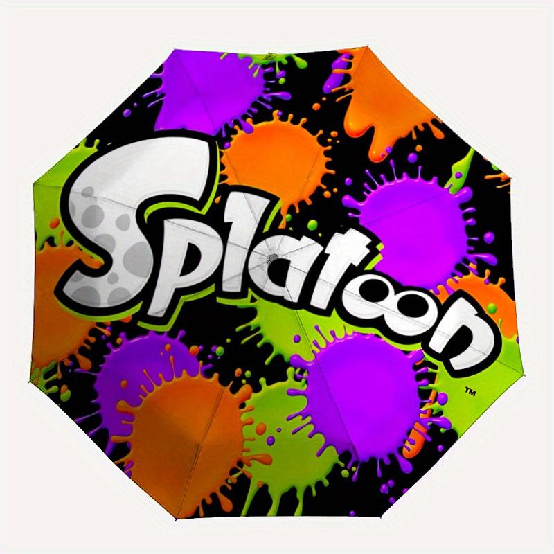Splatoon? Automatic Windproof Folding Umbrella, Compact Travel Umbrella for All Occasions, Cartoon Portable Compact Umbrella a0823059