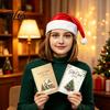 Holiday Gift Card Keeper Christmas Book, 8x6 Inch Spiral Bound Keepsake Booklet, Greeting Storage Folder Merry Album Organizer for Xmas Party Supplies