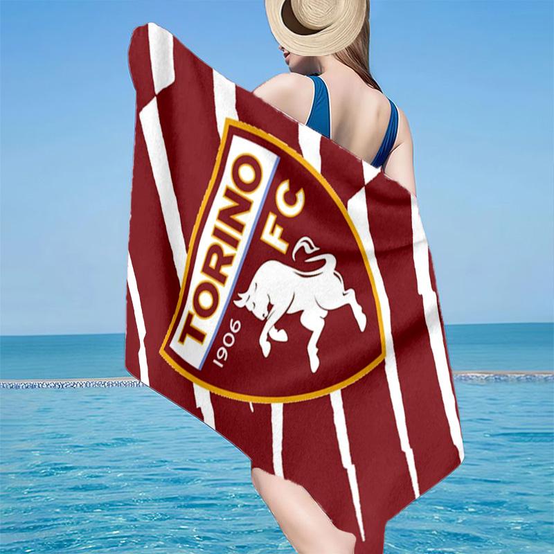 Torino Fc Crest Design Microfiber Beach Towel, Lightweight And Quick-Dry, for Summer Travel, Beach Essential, Swimming Pool