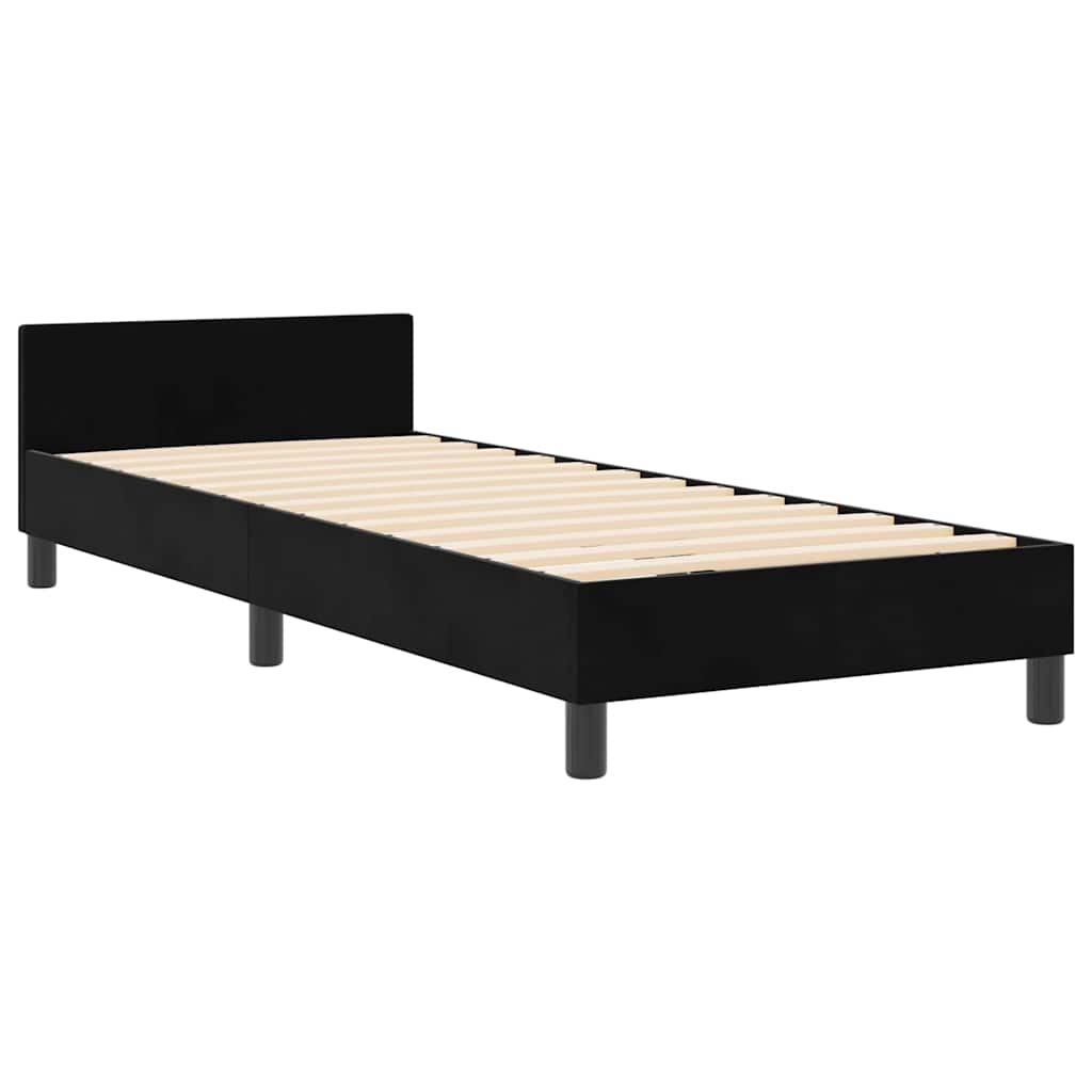 Boxspring Bed with Headboard Black 80 X 200 Cm Velvet