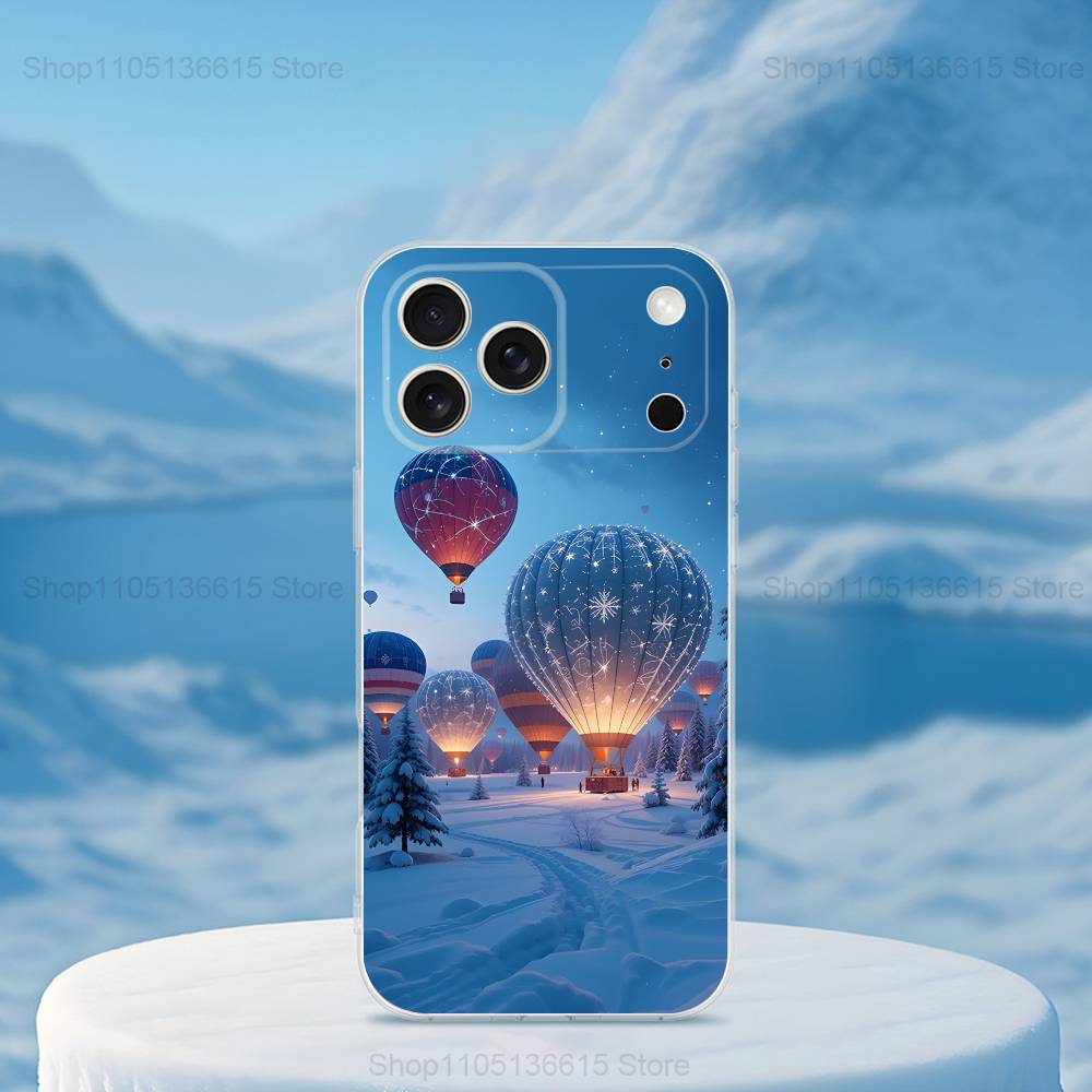 Cute Hot Air Balloon For iPhone Max,14,16,X,13,XR,SE,12,15,Pro,17,Plus,11,XS,Mini Transparent Soft Cover Case
