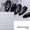 Spider Nail Art Halloween 3D Embossed Stickers, Skeleton Hand Pumpkin Bat Decals, Gothic Manicure Decoration Decals for Holiday Party