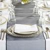 Gold Beaded Round Glass Dinner Plate Chargers with Wedding Decor Placemats Set of 24