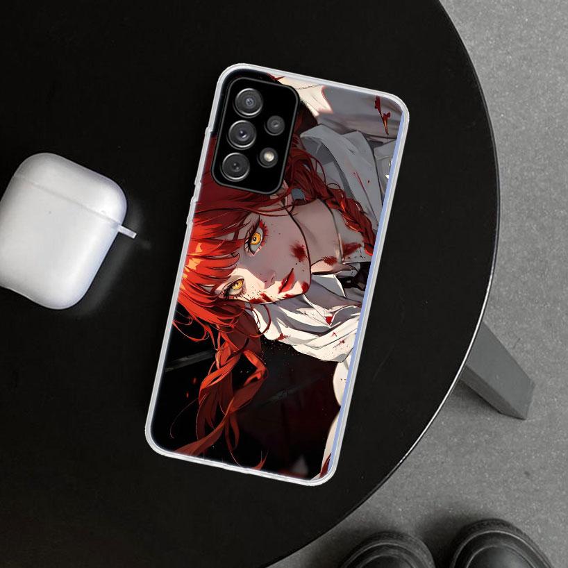Chainsaw Mans Makima Phone Case Cover for Samsung Galaxy A12 A22 A32 A52 A72 A02S A51 A50S A31 A20S A10S Note 20 Ultra 10 Plus G