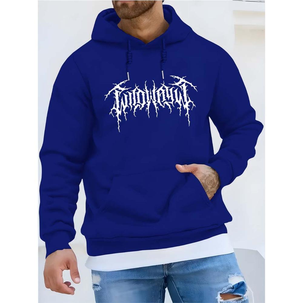 Men's Hooded Sweatshirt with Loose Winter Warmth, Kangaroo Pocket, Long Sleeved Casual Sportswear, Suitable for Cold Weather